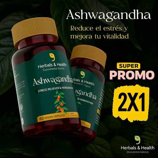 🌱 recupera tu equilibrio con el poderoso ¡ASHWAGANDHA! (PROMO 2X1 )